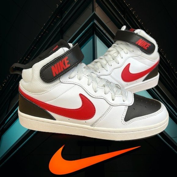 Nike Other - Nike Court Borough Mid 2 High-Top CD7782-110 White Red Shoes Sneakers US 4.5Y